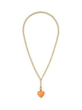Roxanne Assoulin The Mini Puffy Heart Charm Necklace - Persimmon